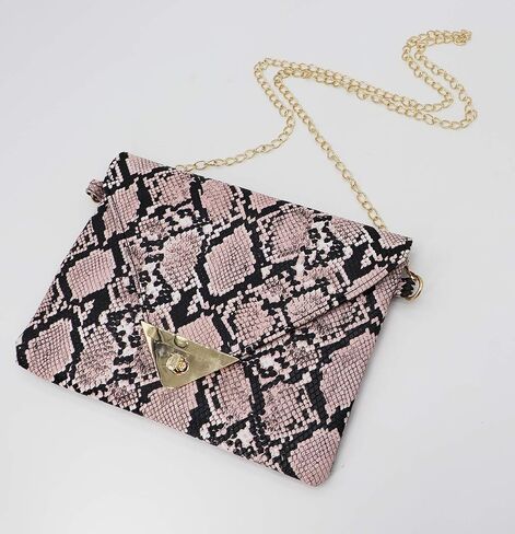 نيوفانسي المرأة جلد الثعبان المغلف حقيبة صغيرة المحافظ Crossbody مع سلاسل مساء حفلة موسيقية الكتف رسول حقائب اليد in Kuwait