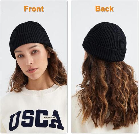 قبعة Surblue Fisherman Beanie الشتوية المحبوكة بحافة قابلة للطي للرجال والنساء in Kuwait