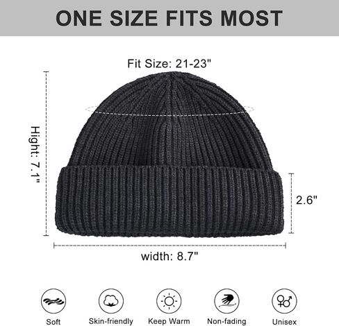 قبعة Surblue Fisherman Beanie الشتوية المحبوكة بحافة قابلة للطي للرجال والنساء in Kuwait