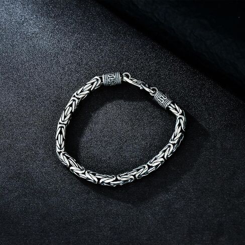 CEKAMA 925 Sterling Silver Bracelet for Men & Boys Matte Texture Exquisite Thick Bracelets Length 7-9 Inch, Width 5-7mm in Saudi Arabia