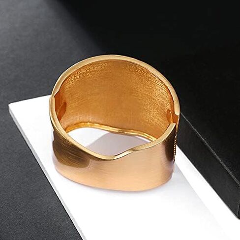 COLORFUL BLING Gold Tone Wide Chunky Bangle Bracelet for Women Polished Frosted Irregular Twist Grooved Cuff Bangle for Girls Simple exaggerated Wrist Statement Jewelry in Saudi Arabia
