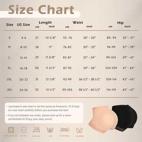 ملابس داخلية مبطنة للنساء من JOYSHAPER، وسادات للمؤخرة، ملابس داخلية لرفع المؤخرة، ملابس داخلية للتحكم في البطن، شورت فاجا محسن، 2 عبوة بيج، XL in Kuwait