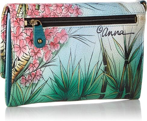 Anna by Anuschka Hand Painted Women’s Genuine Leather - Vintage Wristlet Clutch - Lovable Pandas in Saudi Arabia