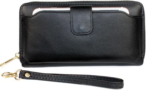 محفظة معصم نسائية من Heaye مع حامل للهاتف الخلوي بسحاب حول المحفظة من البولي يوريثان باللون البني الفهد in Kuwait