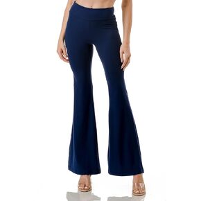 سراويل Jvini Flare للنساء - سراويل يوجا واسعة الساق ذات خصر عالٍ وناعمة وواسعة in Kuwait