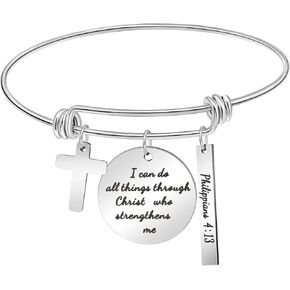 Memgift 𝐈𝐧𝐬𝐩𝐢𝐫𝐚𝐭𝐢𝐨𝐧𝐚𝐥 𝐁𝐫𝐚𝐜𝐞𝐥𝐞𝐭 for Women 𝐂𝐡𝐫𝐢𝐬𝐭𝐢𝐚𝐧 𝐉𝐞𝐰𝐞𝐥𝐫𝐲 Gifts for Her 𝐁𝐢𝐛𝐥𝐞 𝐕𝐞𝐫𝐬𝐞 Expandable Bracelet