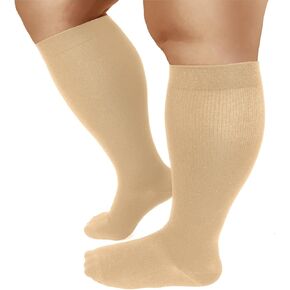 DHSO Plus Size Compression Socks for Women & Men, 20-30 mmhg Wide Calf Knee High Stockings for Circulation Support Recovery in Kuwait