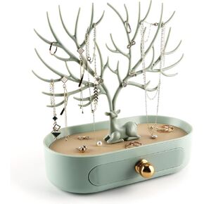 MORE&LESS Antlers Jewelry Display Stand,Tree Tower Rack Hanging Organizer for Ring Earrings Necklace Bracelet