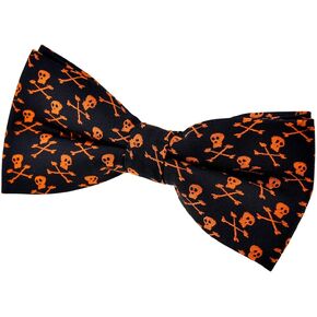 Retreez Joyful Fun Happy Halloween Pattern Woven Pre-tied Bow Tie (4.5")