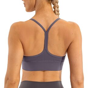 Lavento Women's Y Back Sports Bra Spaghetti Straps Padded Low Impact Workout Yoga Bras in Kuwait
