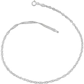 925 Sterling Silver Anklets For Women, Ankle Bracelets for Women, Basic Chain Link Anklets For Women, Rope Chain, Curb Chain Anklet, Figaro Chain in Saudi Arabia