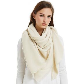 VIVIAN & VINCENT Soft Classic Luxurious Blanket Solid Color Square Scarf Wrap