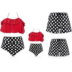 ATOZ Matching Family Swimsuits, Bikini Sets for Women/Girl Boy Swim Trunks Mother Daughter Swimwear Father Son Bathing Suits