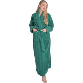 HOC 100% Cotton Women's Classic Chenille Shawl Collar Robe