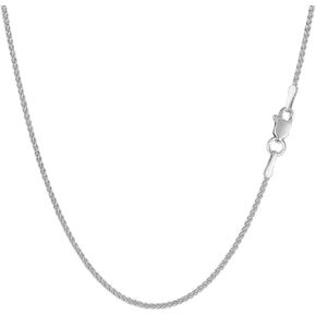 The Diamond Deal 14k SOLID Yellow or White Gold 1.2mm Shiny Round Wheat Chain Necklace for Pendants and Charms with lobster-Claw Clasp Womens Chains And Jewelry (16" 18" 20" or 24 inch)