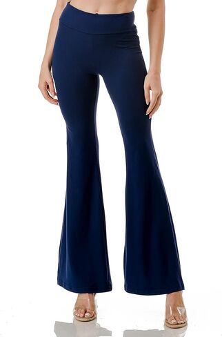 سراويل Jvini Flare للنساء - سراويل يوجا واسعة الساق ذات خصر عالٍ وناعمة وواسعة in Kuwait