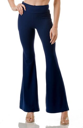 سراويل Jvini Flare للنساء - سراويل يوجا واسعة الساق ذات خصر عالٍ وناعمة وواسعة in Kuwait