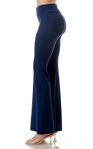 سراويل Jvini Flare للنساء - سراويل يوجا واسعة الساق ذات خصر عالٍ وناعمة وواسعة in Kuwait