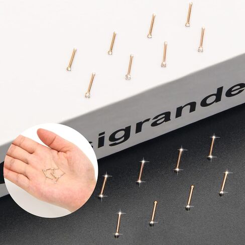 CrazyPiercing 16 قطعة ترصيع الأنف مجموعة 20G حلقات الأنف الفولاذ المقاوم للصدأ العظام ثقب الأنف ترصيع جولة تشيكوسلوفاكيا الأنف ثقب المجوهرات للرجال / النساء in Kuwait