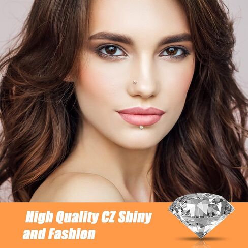 CrazyPiercing 16 قطعة ترصيع الأنف مجموعة 20G حلقات الأنف الفولاذ المقاوم للصدأ العظام ثقب الأنف ترصيع جولة تشيكوسلوفاكيا الأنف ثقب المجوهرات للرجال / النساء in Kuwait