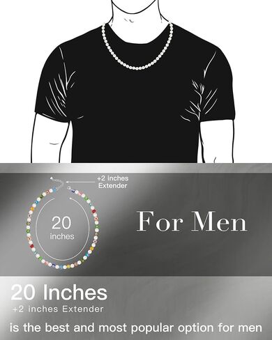Genuine Pearl Necklace for Teen Girls/Women/Men, 16 Inches Choker/ 20 Inches Necklace in Kuwait