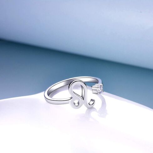 YFN 925 Sterling Silver Zodiac Sign Rings 12 Constellation Astrology Adjustable Cute Ring in Kuwait