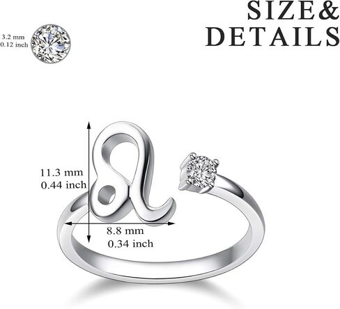 YFN 925 Sterling Silver Zodiac Sign Rings 12 Constellation Astrology Adjustable Cute Ring in Kuwait