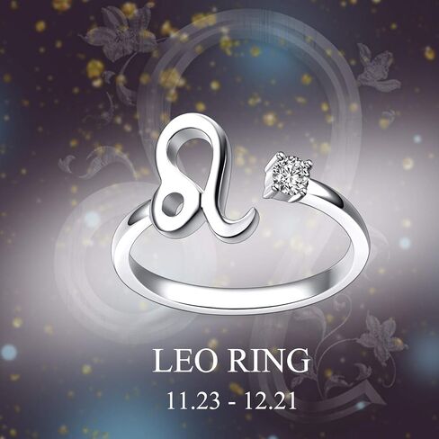 YFN 925 Sterling Silver Zodiac Sign Rings 12 Constellation Astrology Adjustable Cute Ring in Kuwait