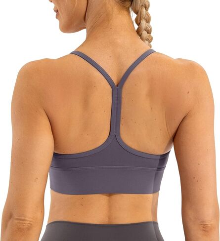 Lavento Women's Y Back Sports Bra Spaghetti Straps Padded Low Impact Workout Yoga Bras in Saudi Arabia
