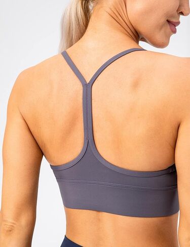 Lavento Women's Y Back Sports Bra Spaghetti Straps Padded Low Impact Workout Yoga Bras in Saudi Arabia
