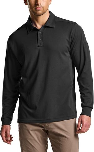 CQR Men's Polo Shirt, Long Sleeve Tactical Shirts, Outdoor UPF 50+ Pique Shirt, Dry Fit Lightweight Golf Shirts in Kuwait