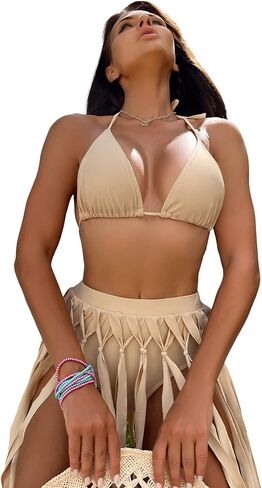 بدلة استحمام نسائية من قطعتين من Verdusa بيكيني بأهداب وصدرية ولباس داخلي in Kuwait