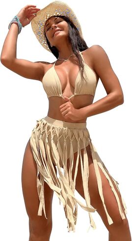 بدلة استحمام نسائية من قطعتين من Verdusa بيكيني بأهداب وصدرية ولباس داخلي in Kuwait