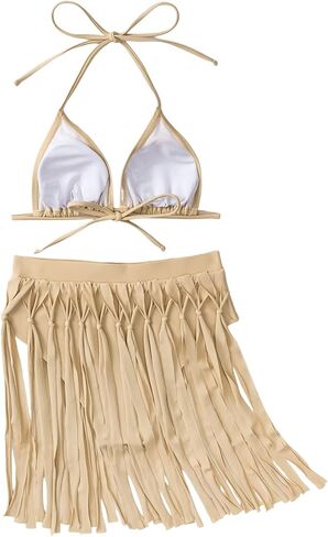 بدلة استحمام نسائية من قطعتين من Verdusa بيكيني بأهداب وصدرية ولباس داخلي in Kuwait