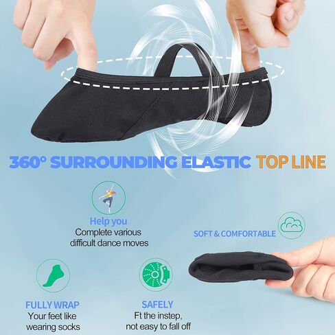 أحذية الباليه النسائية من OLORA شباشب الرقص القماشية وأحذية ممارسة اليوجا للأطفال/الفتيات/البالغين in Kuwait