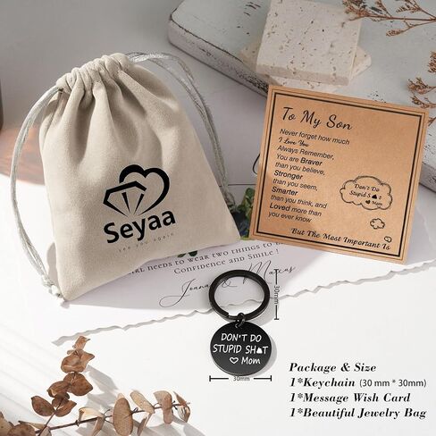 Seyaa Don't Do Stupid St Love سلسلة مفاتيح ملهمة مضحكة لابنة مراهقة من الأم والأب in Kuwait