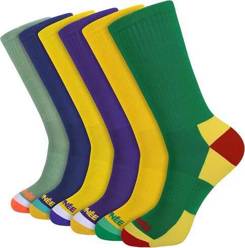 جوارب JOYNÉE للرجال رياضية مبطنة للجري والتمرين، 6 قطع، متعددة الألوان، مقاس الجورب: 10-13 in Kuwait