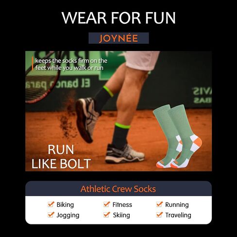 جوارب JOYNÉE للرجال رياضية مبطنة للجري والتمرين، 6 قطع، متعددة الألوان، مقاس الجورب: 10-13 in Kuwait