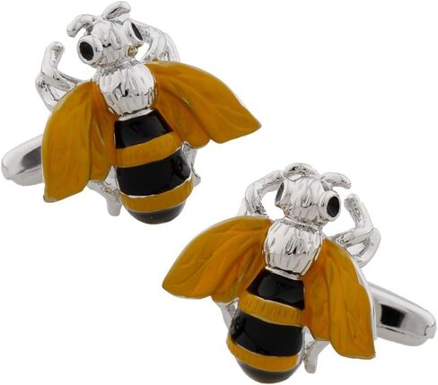 زوج من أزرار الأكمام من MRCUFF Bumblebee Honey Bee في صندوق هدايا للعرض التقديمي وقماش تلميع in Saudi Arabia