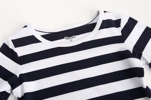 Girls Maxi Dress with Pocket Long Sleeve Striped Black Floral Casual for Holiday School Size 5-13 Years in Kuwait