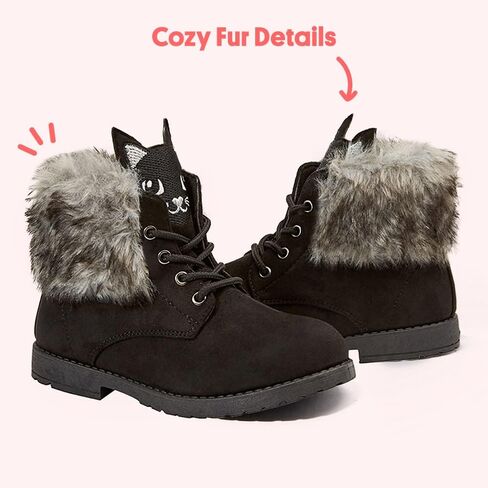 FabKids Fashion Non Slip Ankle Boots with Easy On Off Side Zipper (Toddler Little Kid Big Kid) in Kuwait