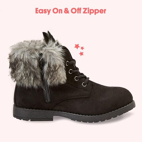 FabKids Fashion Non Slip Ankle Boots with Easy On Off Side Zipper (Toddler Little Kid Big Kid) in Kuwait