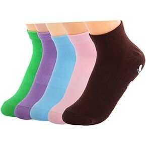 kilofly 5 pairs Non-Skid Soft Cotton Summer Slippers Gripper Socks Value Pack in Kuwait