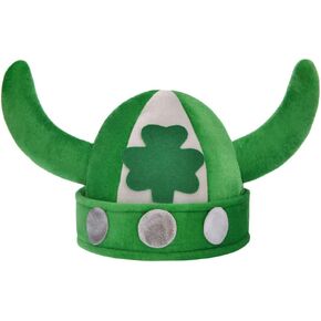 Yilistore Shamrock Viking Hat, St.Patrick Day Irish Viking Hat,Green Leprechaun Top Hat in Kuwait