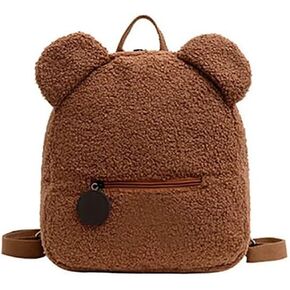 Cute Kawaii Backpack Plush Teddy Bear Bag Fuzzy Pillow For Travel and Everyday use for Boys and Girls (Brown) in Kuwait