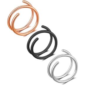 حلقات أنف مزدوجة من WITUONE LAIMALA 20 جرام لحلقة أنف مثقوبة واحدة، حلقة أنف ملتوية للنساء، حلقة أنف وهمية 8 مم لحاجز الشفاه الصناعي، مجموعة حلقات أنف وهمية بمشبك على طوق غير مثقوب in Kuwait