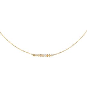 DeScount Dainty Birthstone Beaded Bar Necklace,18K Gold Plated Handmade Faceted Turquoise,Lapis,Amazonite,Tiger Eye,Emerald,Ruby,Blue Apatite,Opal Stone Necklaces for Women in Kuwait