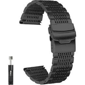 QUNDAXI Watch Band 18mm 20mm 22mm 24mm luxury Stainless steel metal Quick Release Watch Bands for Men