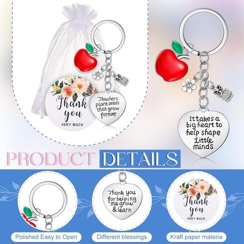 48 Pcs Graduation Teacher Appreciation Gifts, Including 16 Pcs Teacher Keychain, 16 Pcs Thank You Tags, 16 Pcs Drawstring Bags for Graduation Ceremony Supplies in Saudi Arabia
