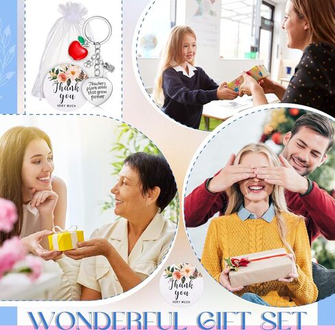 48 Pcs Graduation Teacher Appreciation Gifts, Including 16 Pcs Teacher Keychain, 16 Pcs Thank You Tags, 16 Pcs Drawstring Bags for Graduation Ceremony Supplies in Saudi Arabia